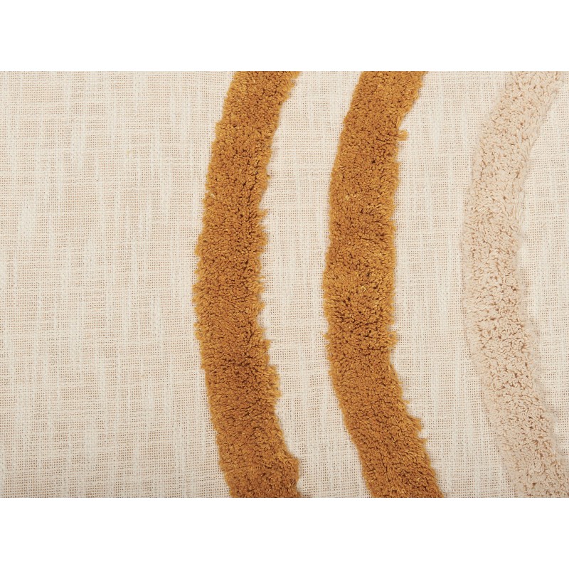 Koc MATHURA Bawełna 130 x 180 cm Beżowy Koc MATHURA Bawełna 130 x 180 cm Beżowy