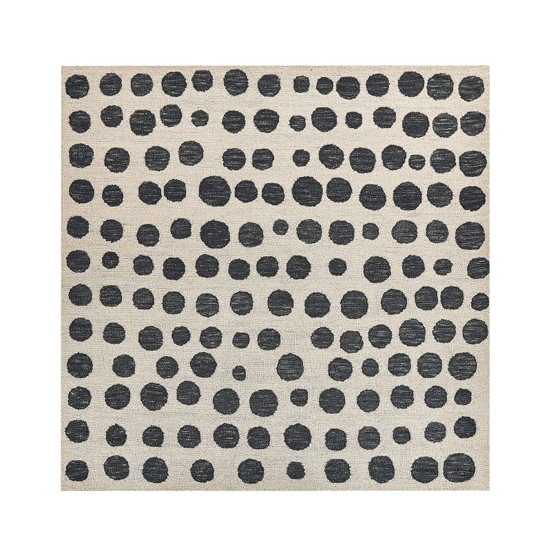 Dywan wełniany 200 x 200 cm beżowo-czarny HAVRAN Dywan wełniany 200 x 200 cm beżowo-czarny HAVRAN