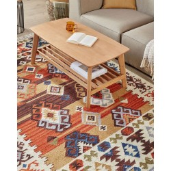 Dywan wełniany kilim 160 x 230 cm wielokolorowy VOSKETAP Dywan wełniany kilim 160 x 230 cm wielokolorowy VOSKETAP