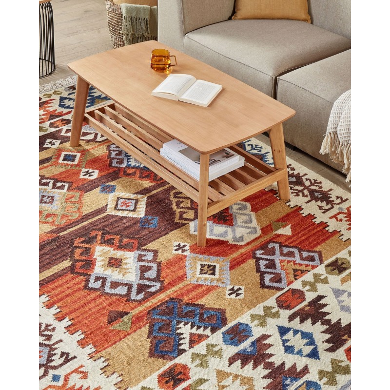 Dywan wełniany kilim 160 x 230 cm wielokolorowy VOSKETAP Dywan wełniany kilim 160 x 230 cm wielokolorowy VOSKETAP