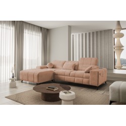 El sofá esquinero Ballagio I con función de cama en tela Plecionka, Spring 1112: ¡belleza y funcionalidad en uno!