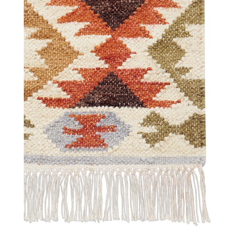 Dywan wełniany kilim 160 x 230 cm wielokolorowy VOSKETAP Dywan wełniany kilim 160 x 230 cm wielokolorowy VOSKETAP