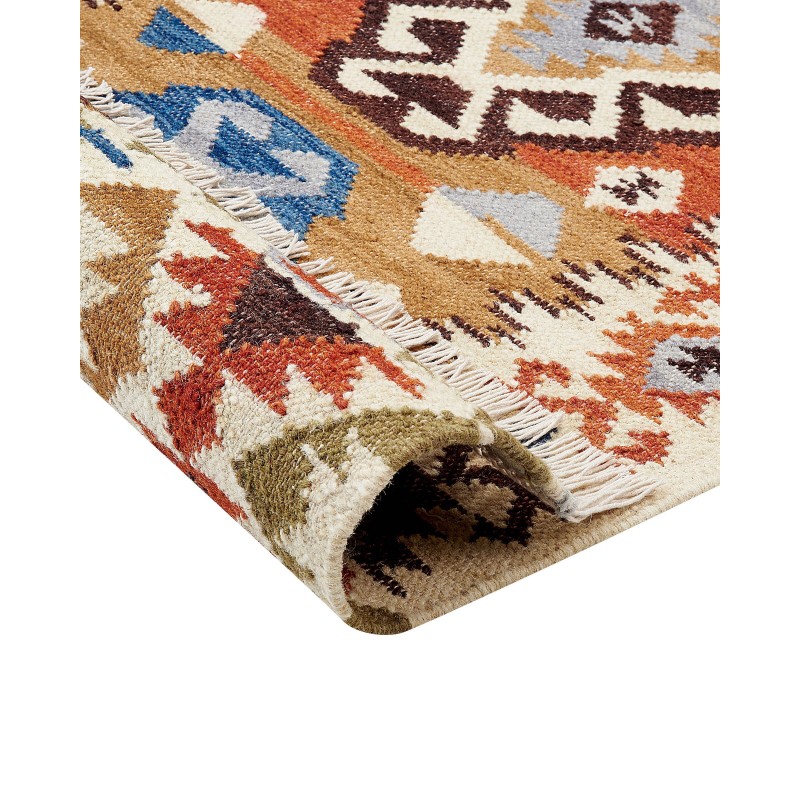 Dywan wełniany kilim 160 x 230 cm wielokolorowy VOSKETAP Dywan wełniany kilim 160 x 230 cm wielokolorowy VOSKETAP