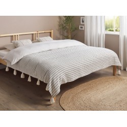 Narzuta na łóżko MODAR Bawełna 200 x 220 cm Złamana biel Narzuta na łóżko MODAR Bawełna 200 x 220 cm Złamana biel