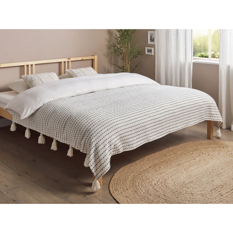 Narzuta na łóżko MODAR Bawełna 200 x 220 cm Złamana biel Narzuta na łóżko MODAR Bawełna 200 x 220 cm Złamana biel