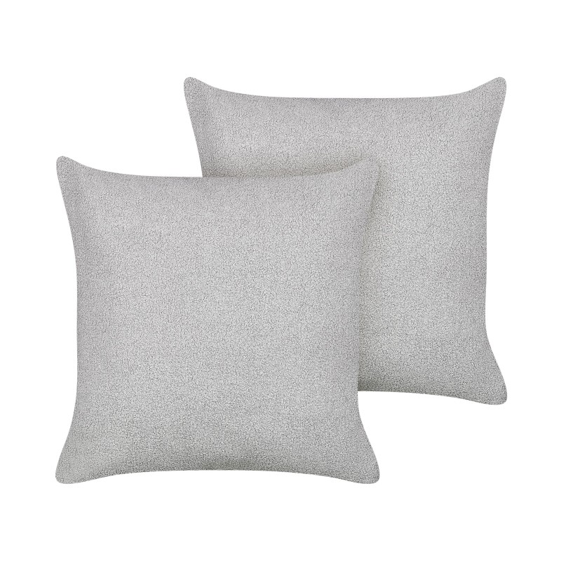 Zestaw 2 poduszek dekoracyjnych LEUZEA Boucle 60 x 60 cm Szary Jednolity