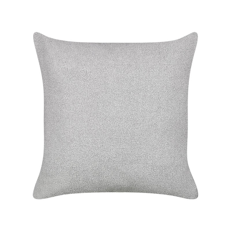 Zestaw 2 poduszek dekoracyjnych LEUZEA Boucle 60 x 60 cm Szary Jednolity Zestaw 2 poduszek dekoracyjnych LEUZEA Boucle 60 x 60 cm Szary Jednolity