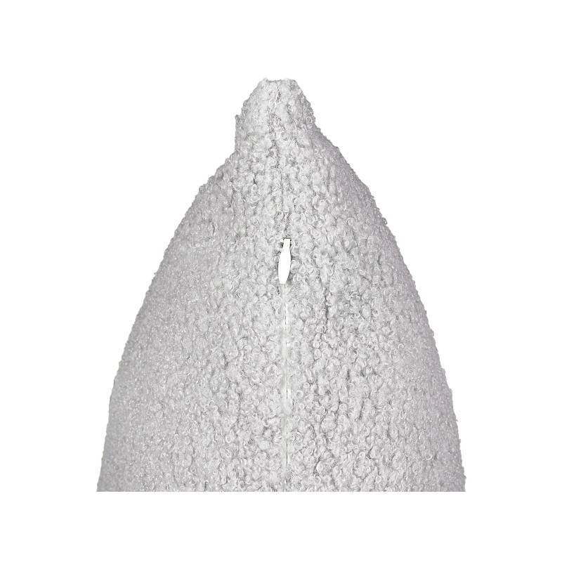 Zestaw 2 poduszek dekoracyjnych LEUZEA Boucle 60 x 60 cm Szary Jednolity Zestaw 2 poduszek dekoracyjnych LEUZEA Boucle 60 x 60 cm Szary Jednolity
