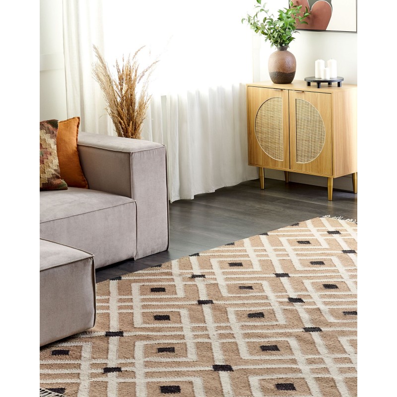 Dywan z juty 200 x 300 cm beżowy ESENCIK Dywan z juty 200 x 300 cm beżowy ESENCIK