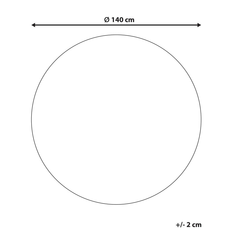 Dywan okrągły z juty ⌀ 140 cm beżowo-niebieski OBAKOY Dywan okrągły z juty ⌀ 140 cm beżowo-niebieski OBAKOY
