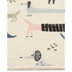 Dywan dziecięcy bawełniany wzór w psy 80 x 150 cm wielokolorowy TEMIAJ Dywan dziecięcy bawełniany wzór w psy 80 x 150 cm wielokolorowy TEMIAJ