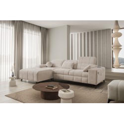 Ballagio I corner sofa with a sleeping function made of Plecionka fabric, Spring 1108 - beauty and functionality in one!