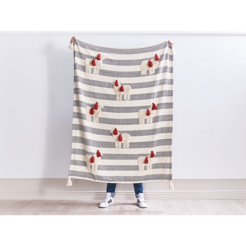 Koc NAMTAR Bawełna 125 x 150 cm Biały Koc NAMTAR Bawełna 125 x 150 cm Biały