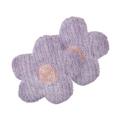 2 bawełniane poduszki dekoracyjne dla dzieci kwiaty 30 x 30 cm fioletowe SORREL