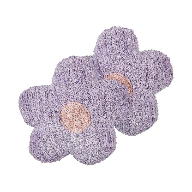 2 bawełniane poduszki dekoracyjne dla dzieci kwiaty 30 x 30 cm fioletowe SORREL 2 bawełniane poduszki dekoracyjne dla dzieci kwiaty 30 x 30 cm fioletowe SORREL