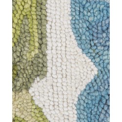 Dywan wełniany z motywem liści 80 x 150 cm wielokolorowy KINIK Dywan wełniany z motywem liści 80 x 150 cm wielokolorowy KINIK