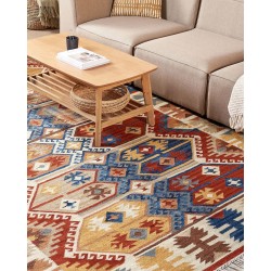 Dywan wełniany kilim 200 x 300 cm wielokolorowy VANASHEN Dywan wełniany kilim 200 x 300 cm wielokolorowy VANASHEN