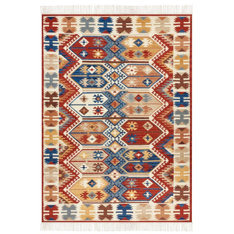 Dywan wełniany kilim 200 x 300 cm wielokolorowy VANASHEN Dywan wełniany kilim 200 x 300 cm wielokolorowy VANASHEN