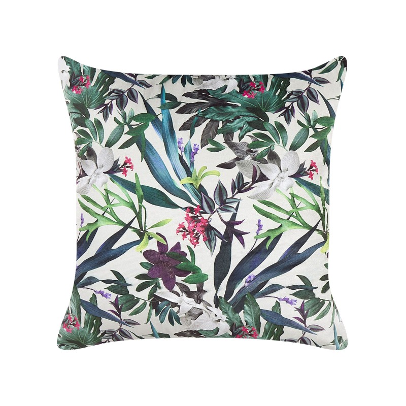 Zestaw 2 poduszek dekoracyjnych GASTERIA Welur 45 x 45 cm Zielony Wzór roślinny Zestaw 2 poduszek dekoracyjnych GASTERIA Welur 45 x 45 cm Zielony Wzór roślinny