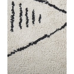 Dywan bawełniany 140 x 200 cm biało-czarny KEBIR Dywan bawełniany 140 x 200 cm biało-czarny KEBIR