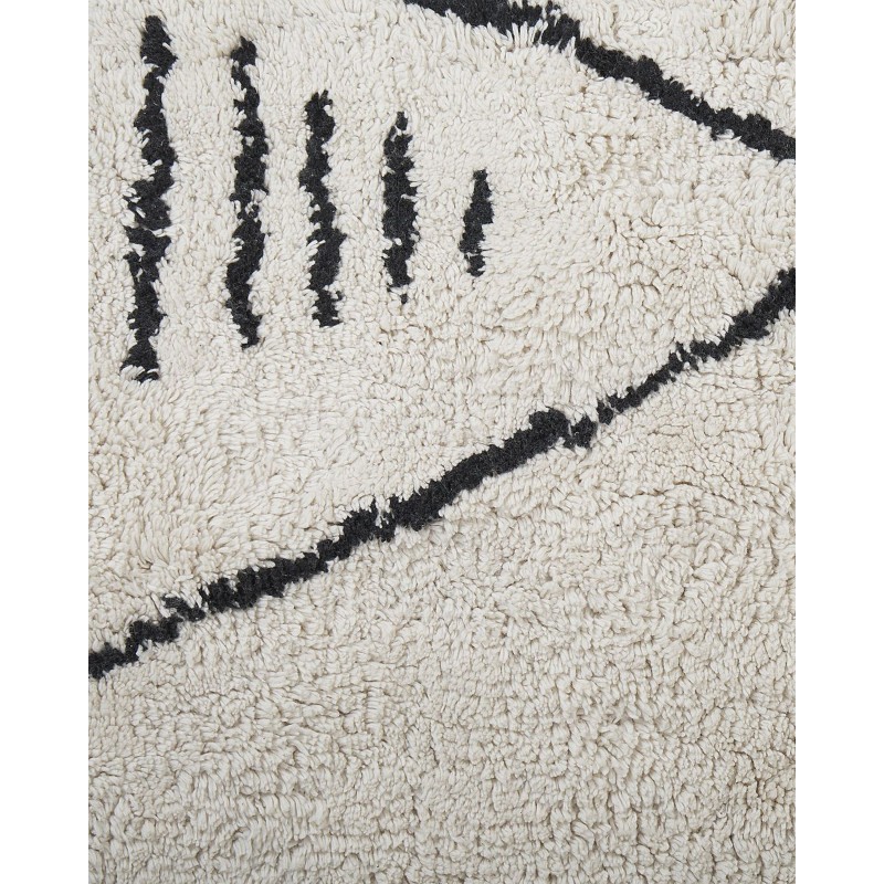 Dywan bawełniany 140 x 200 cm biało-czarny KEBIR Dywan bawełniany 140 x 200 cm biało-czarny KEBIR