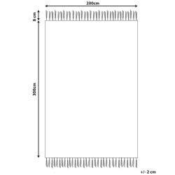 Dywan bawełniany kilim 200 x 300 cm beżowo-czarny NIAVAN Dywan bawełniany kilim 200 x 300 cm beżowo-czarny NIAVAN