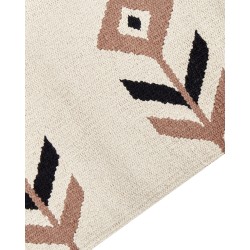 Dywan bawełniany kilim 200 x 300 cm beżowo-czarny NIAVAN Dywan bawełniany kilim 200 x 300 cm beżowo-czarny NIAVAN