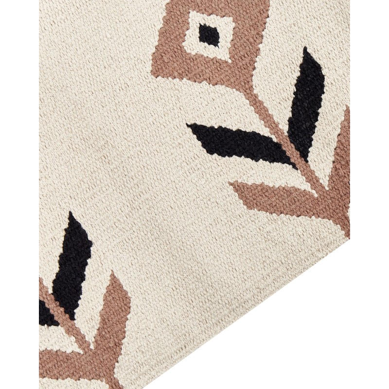 Dywan bawełniany kilim 200 x 300 cm beżowo-czarny NIAVAN Dywan bawełniany kilim 200 x 300 cm beżowo-czarny NIAVAN