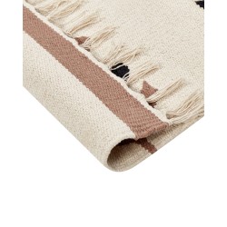 Dywan bawełniany kilim 200 x 300 cm beżowo-czarny NIAVAN Dywan bawełniany kilim 200 x 300 cm beżowo-czarny NIAVAN