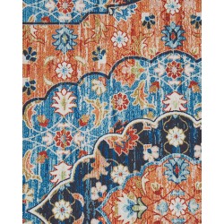 Dywan 70 x 200 cm niebieski z pomarańczowym MIDALAM Dywan 70 x 200 cm niebieski z pomarańczowym MIDALAM
