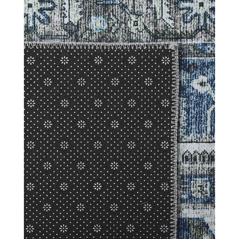 Dywan 80 x 240 cm szary z niebieskim KOTTAR Dywan 80 x 240 cm szary z niebieskim KOTTAR