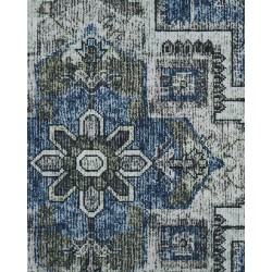 Dywan 80 x 240 cm szary z niebieskim KOTTAR Dywan 80 x 240 cm szary z niebieskim KOTTAR
