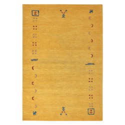 Dywan wełniany gabbeh 140 x 200 cm żółty AKALAN Dywan wełniany gabbeh 140 x 200 cm żółty AKALAN