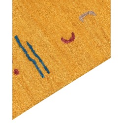 Dywan wełniany gabbeh 140 x 200 cm żółty AKALAN Dywan wełniany gabbeh 140 x 200 cm żółty AKALAN