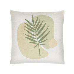 Zestaw 2 poduszek dekoracyjnych MICROSORUM 45 x 45 cm Jasnozielony Wzór roślinny Zestaw 2 poduszek dekoracyjnych MICROSORUM 45 x 45 cm Jasnozielony Wzór roślinny