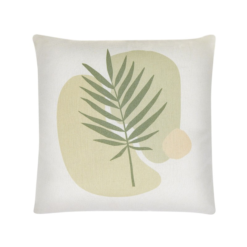 Zestaw 2 poduszek dekoracyjnych MICROSORUM 45 x 45 cm Jasnozielony Wzór roślinny Zestaw 2 poduszek dekoracyjnych MICROSORUM 45 x 45 cm Jasnozielony Wzór roślinny