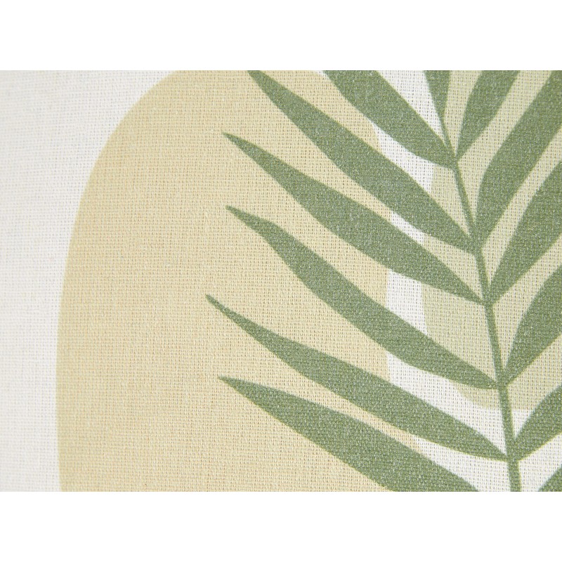 Zestaw 2 poduszek dekoracyjnych MICROSORUM 45 x 45 cm Jasnozielony Wzór roślinny Zestaw 2 poduszek dekoracyjnych MICROSORUM 45 x 45 cm Jasnozielony Wzór roślinny