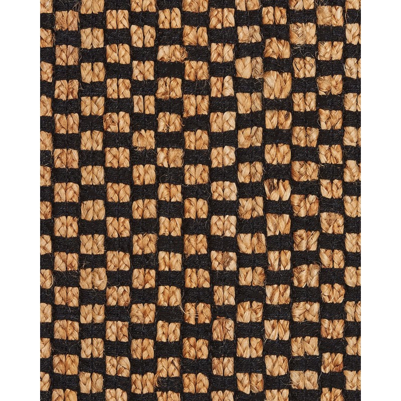 Dywan z juty 80 x 150 cm czarno-beżowy GERCE Dywan z juty 80 x 150 cm czarno-beżowy GERCE