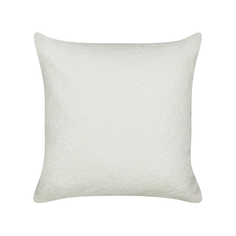 Zestaw 2 poduszek dekoracyjnych LEUZEA Boucle 45 x 45 cm Złamana biel Jednolity Zestaw 2 poduszek dekoracyjnych LEUZEA Boucle 45 x 45 cm Złamana biel Jednolity