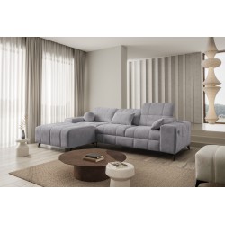 Ballagio I corner sofa with a sleeping function made from Plecionka fabric, Spring 1102 - beauty and functionality in one!