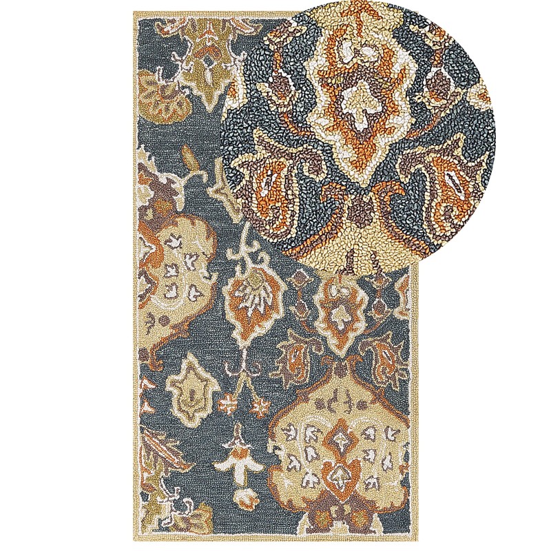Dywan wełniany 80 x 150 cm wielokolorowy UMURLU Dywan wełniany 80 x 150 cm wielokolorowy UMURLU