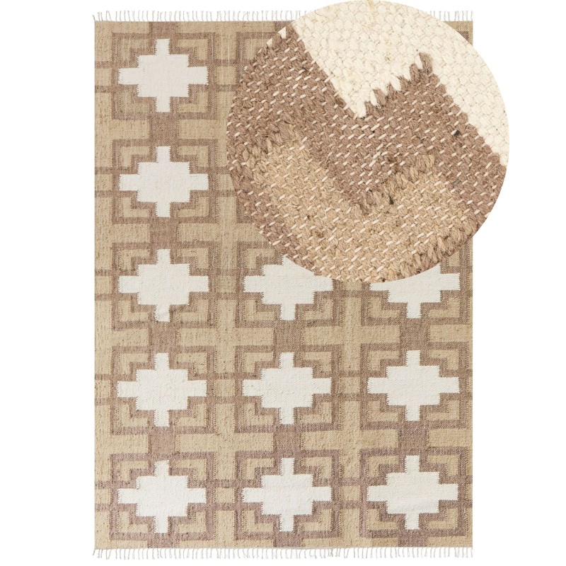 Dywan z juty 160 x 230 cm beżowy KONURTAY Dywan z juty 160 x 230 cm beżowy KONURTAY