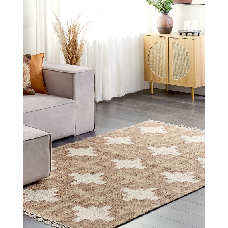 Dywan z juty 160 x 230 cm beżowy KONURTAY Dywan z juty 160 x 230 cm beżowy KONURTAY