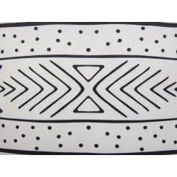 Zestaw 2 poduszek dekoracyjnych SCHEFFLERA Welur 30 x 50 cm Biały Wzór geometryczny Zestaw 2 poduszek dekoracyjnych SCHEFFLERA Welur 30 x 50 cm Biały Wzór geometryczny