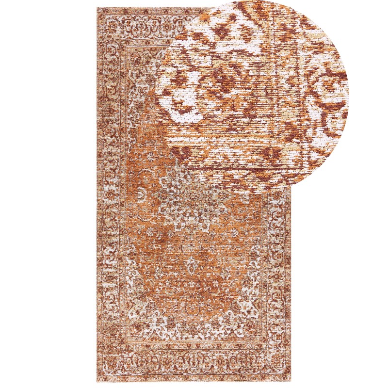 Dywan bawełniany 80 x 150 cm pomarańczowy HAYAT Dywan bawełniany 80 x 150 cm pomarańczowy HAYAT