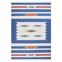 Dywan bawełniany kilim 200 x 300 cm wielokolorowy VARSER Dywan bawełniany kilim 200 x 300 cm wielokolorowy VARSER