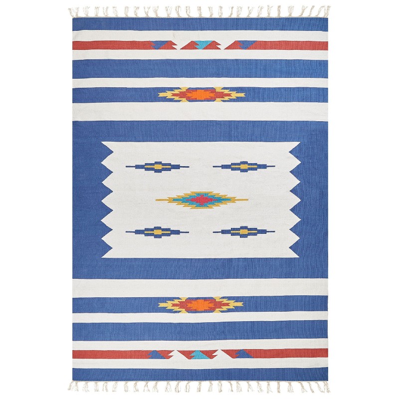 Dywan bawełniany kilim 200 x 300 cm wielokolorowy VARSER Dywan bawełniany kilim 200 x 300 cm wielokolorowy VARSER