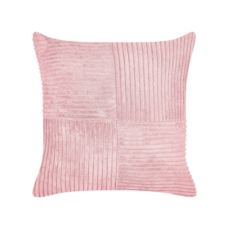 Zestaw 2 poduszek dekoracyjnych MILLET Sztruks 43 x 43 cm Różowy Wzór geometryczny Zestaw 2 poduszek dekoracyjnych MILLET Sztruks 43 x 43 cm Różowy Wzór geometryczny