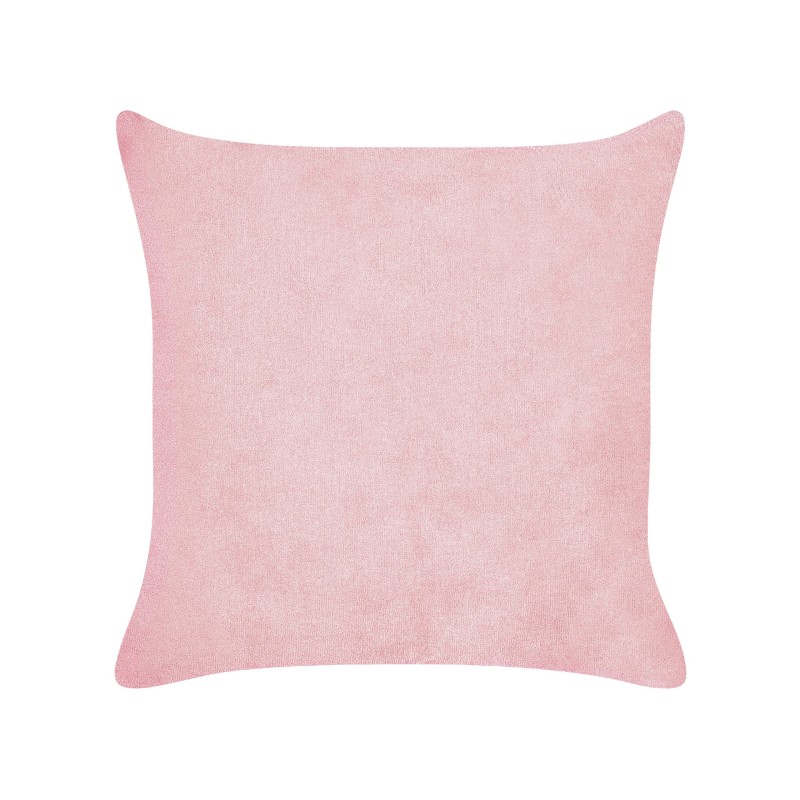 Zestaw 2 poduszek dekoracyjnych MILLET Sztruks 43 x 43 cm Różowy Wzór geometryczny Zestaw 2 poduszek dekoracyjnych MILLET Sztruks 43 x 43 cm Różowy Wzór geometryczny
