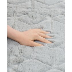 Dywan sztuczne futro królika 80 x 150 cm miętowy szary THATTA Dywan sztuczne futro królika 80 x 150 cm miętowy szary THATTA